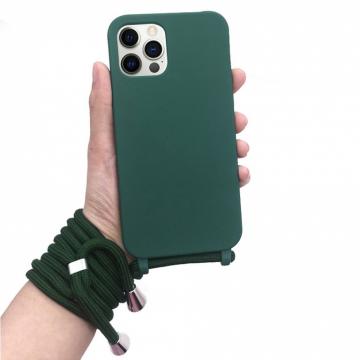 Coque Silicone Liquide pour iPhone 15 Plus 6.7" avec Cordon